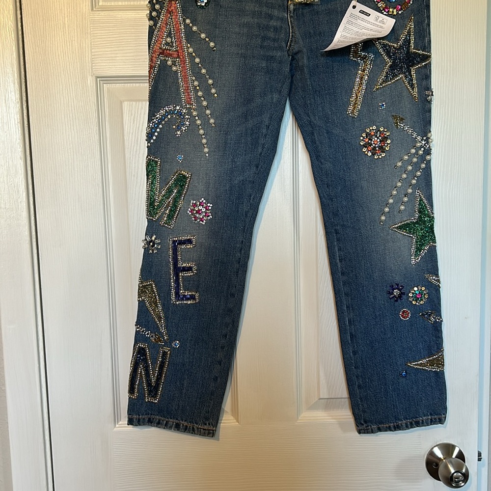 New authentic stunning embellished Amen denim